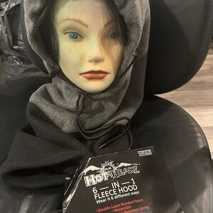 Hot Headz Gray and Black Fleece Hood Unisex